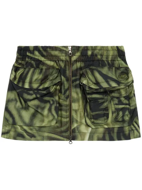 Diesel O-Mirty zebra-print miniskirt Women