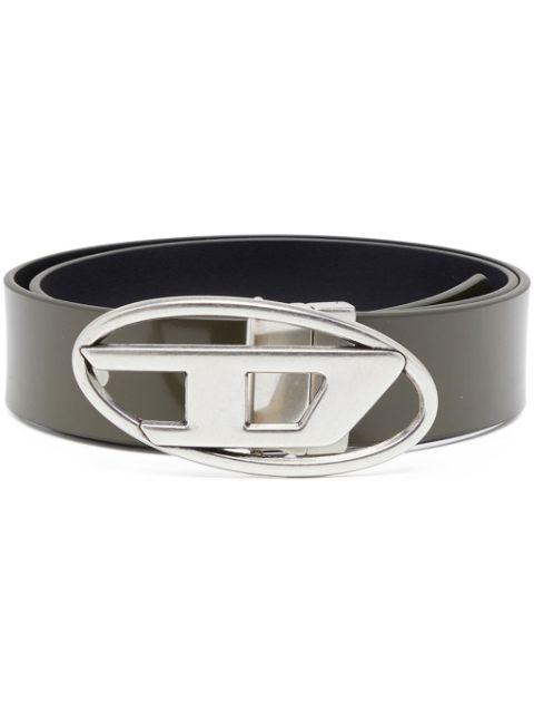 Diesel 1DR logo-buckle leather belt Men