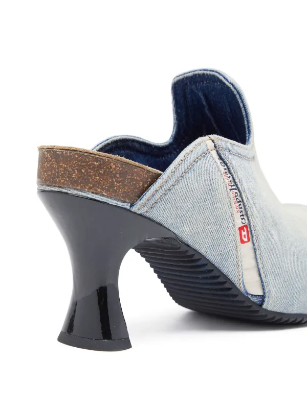 美品！Diesel D-Woodstock W 80mm デニムミュール Diesel D-Woodstock W 80mm デニムミュール | ブルー | FARFETCH JP