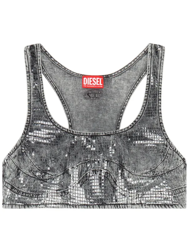 Diesel logo-print Sports Bra - Farfetch