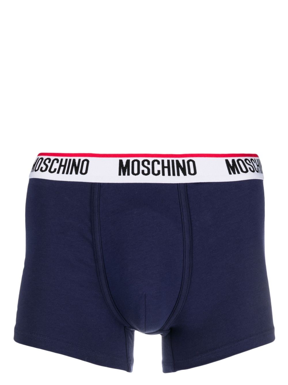 Shop Moschino Logo-waistband Boxer Pack (pack Of Two) In Blue