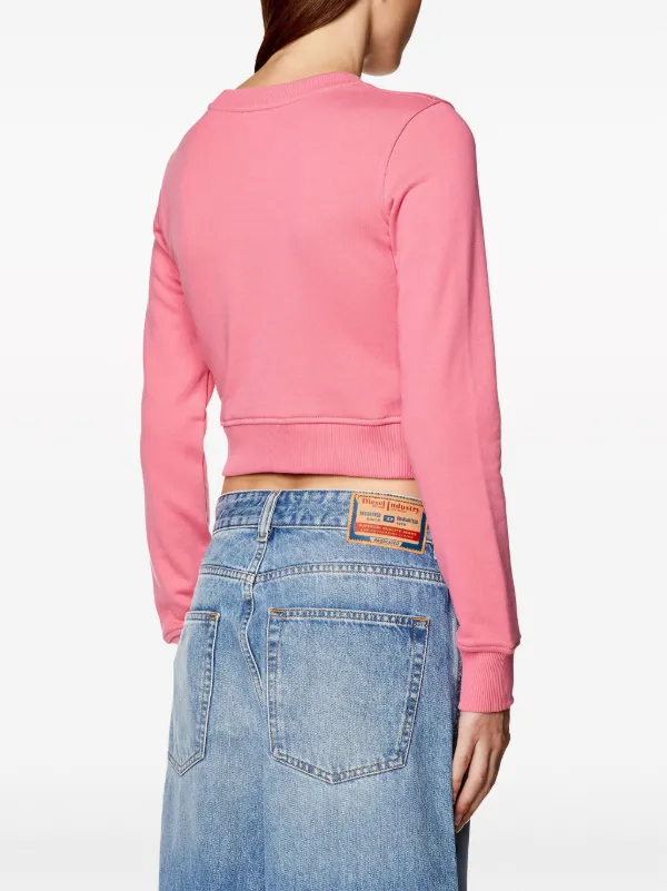 Diesel F Slimmy Od cut out Cropped Sweatshirt Pink FARFETCH AU