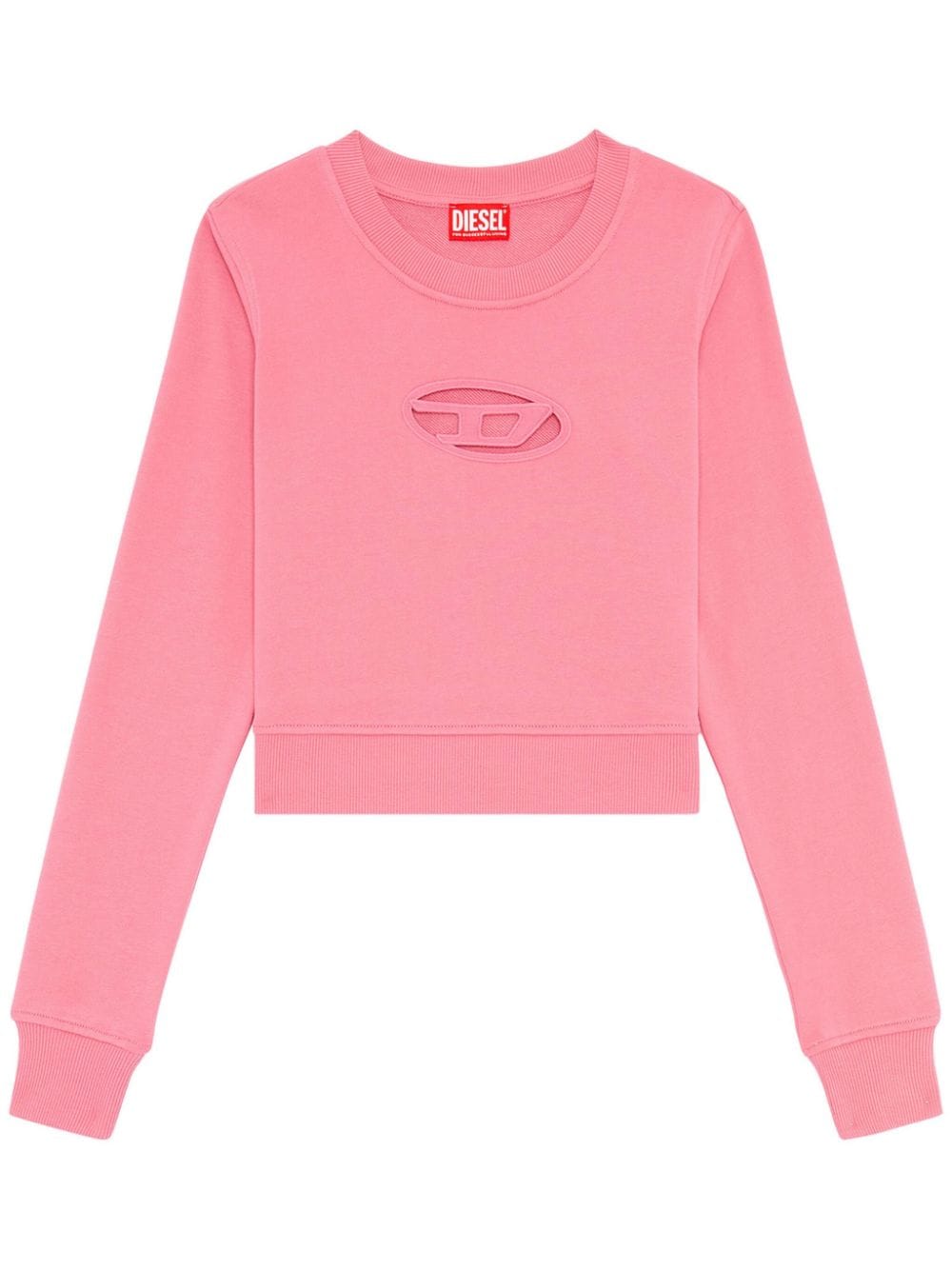 Shop Diesel F-slimmy-od Cut-out Cropped Sweatshirt In Pink