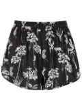 Lygia & Nanny Lee botanical-print mini shorts - Black