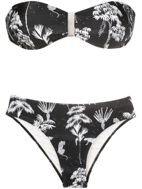 Lygia & Nanny Ester graphic-print strapless bikini