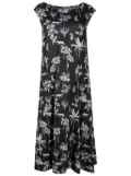 Lygia & Nanny Tie botanical-print midi dress - Black