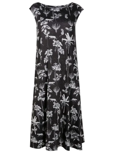 Lygia & Nanny Tie botanical-print midi dress 