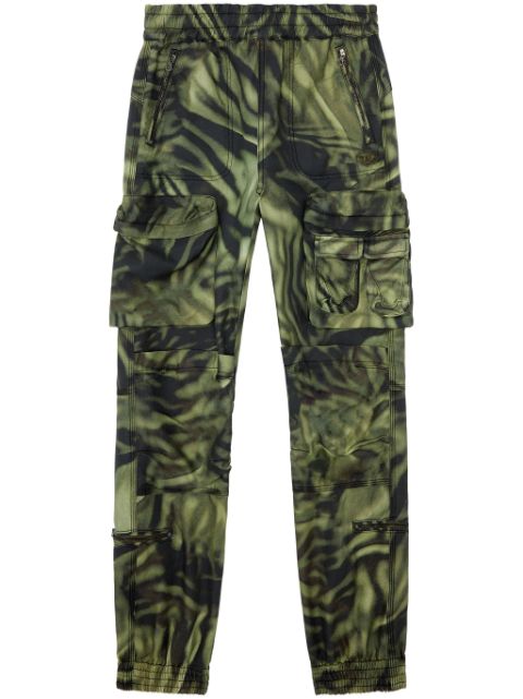 Diesel P-Mirow zebra-print trousers