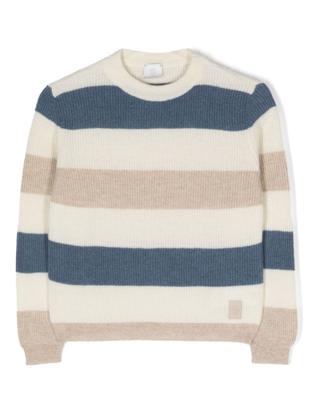 Eleventy Kids stripe-pattern jumper - Bianco