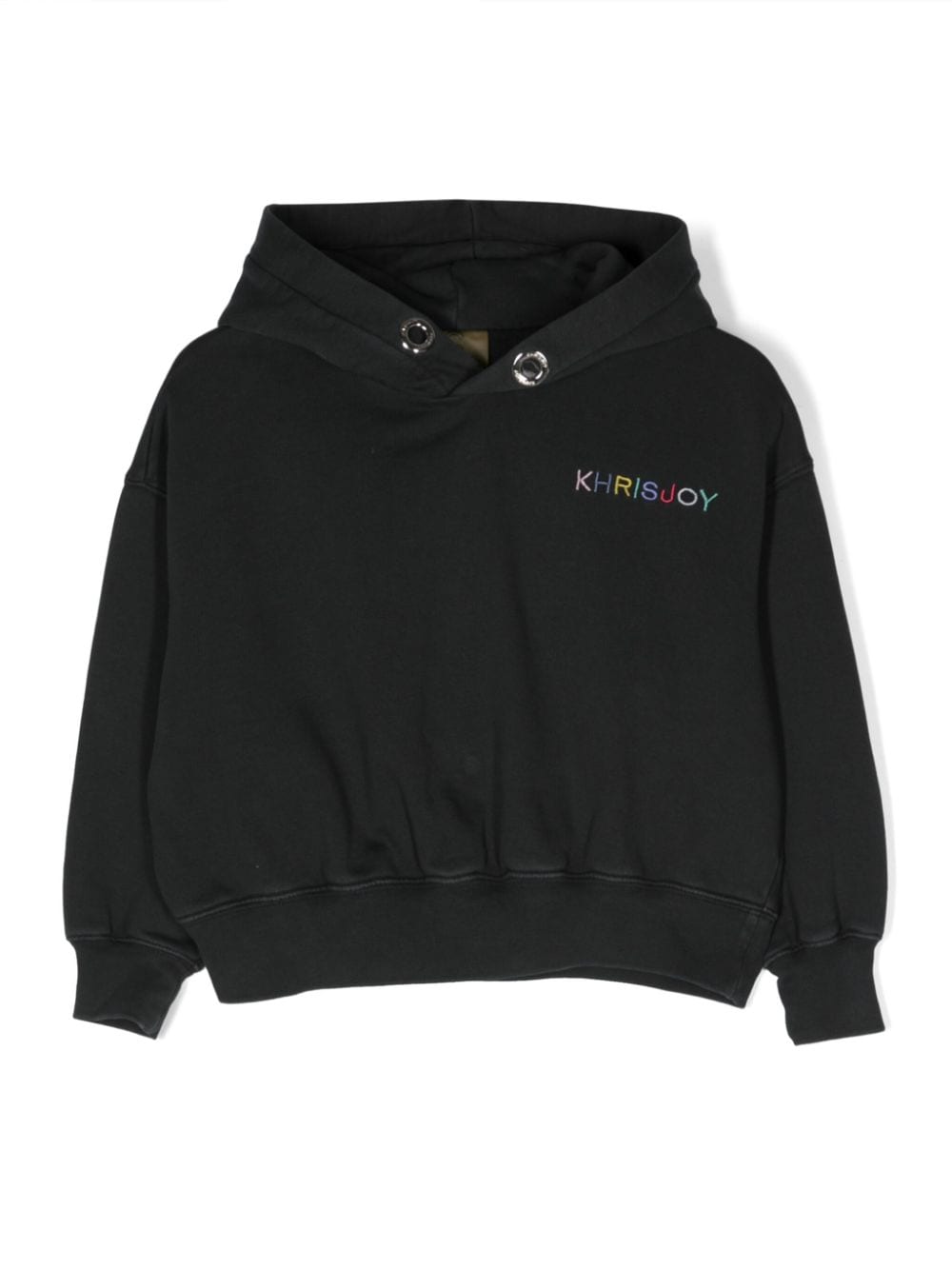 Khrisjoy Kids' Logo-embroidered Cotton Hoodie In Black