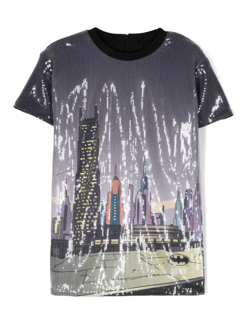 Dkny Kids 시퀸 장식 반소매 드레스