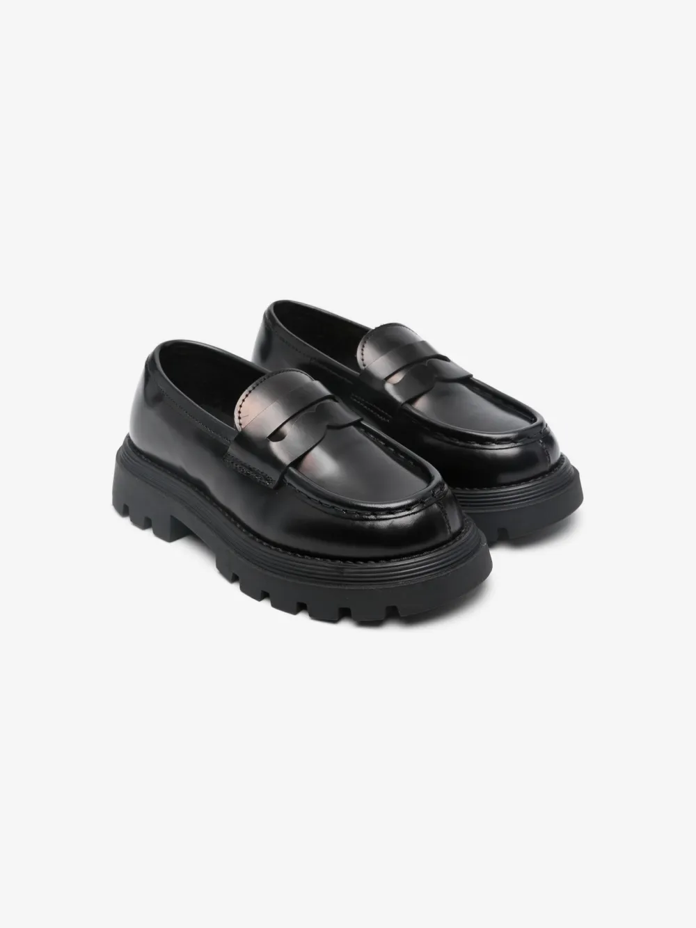 Gallucci Kids 청키 가죽 페니 로퍼