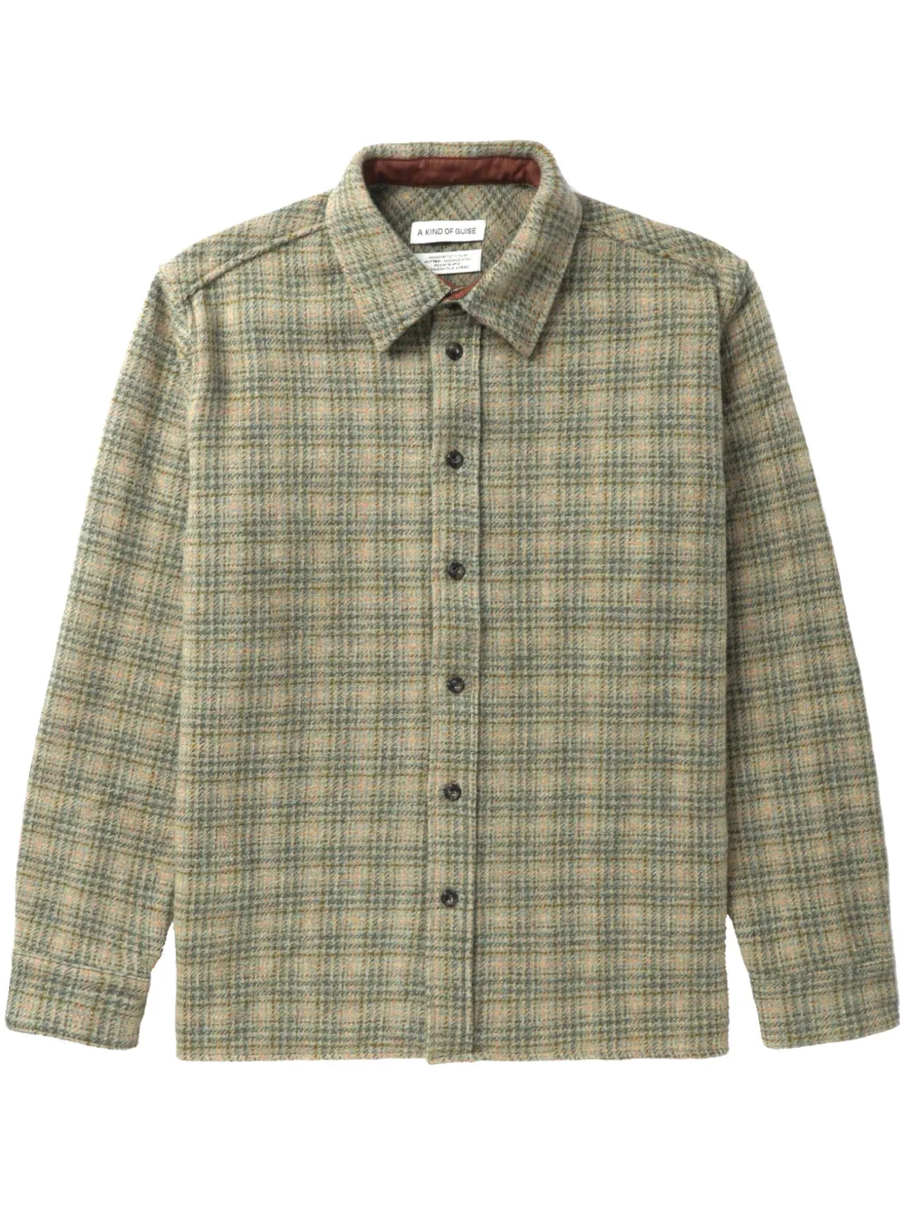 A Kind Of Guise Check-pattern Virgin Wool Shirt In Green