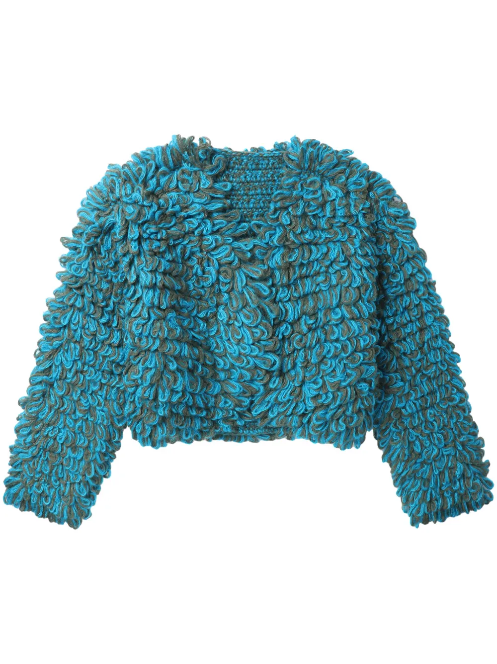 Ader Error Omnis textured cropped jacket | Blue | Image 1
