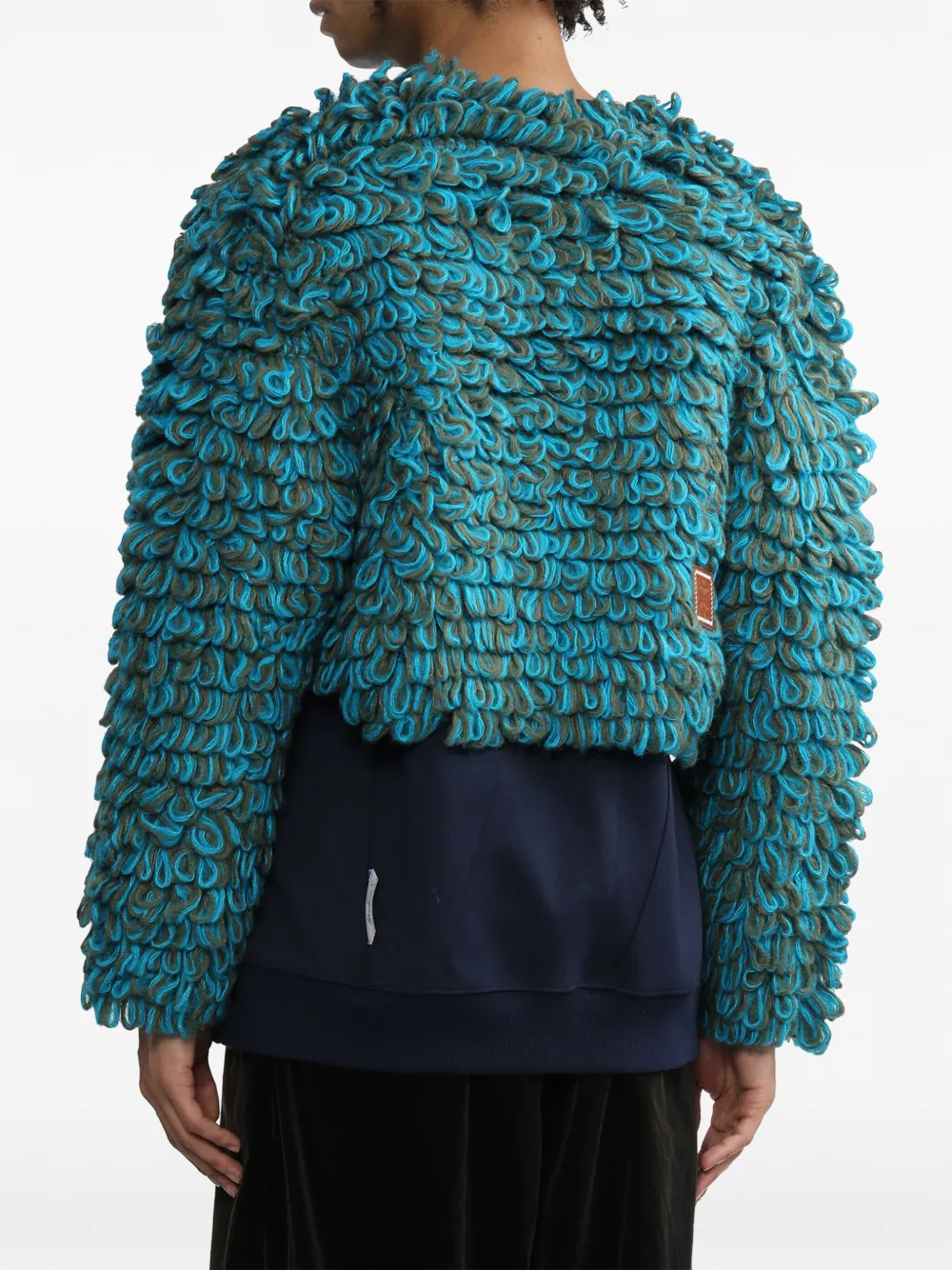 Ader Error Omnis Textured Cropped Jacket In Blue