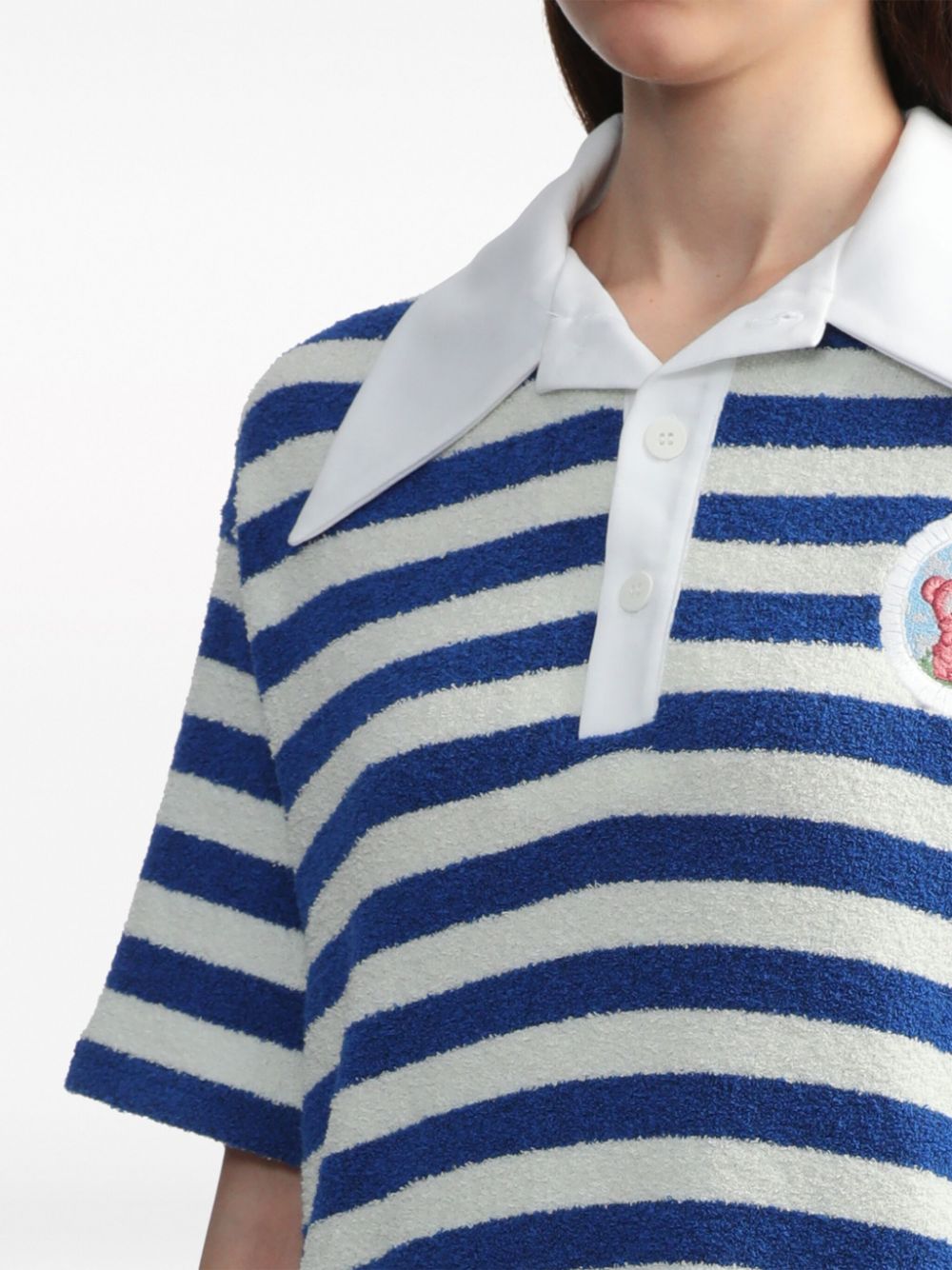 Charles Jeffrey Loverboy towelling-finish Striped Rugby Polo Top