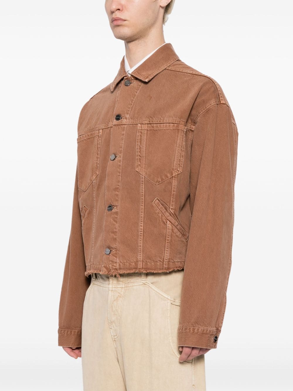 Shop Jacquemus Nîmes Criollo Denim Jacket In Brown