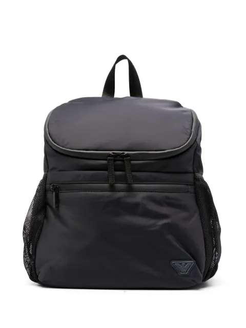 Emporio Armani Kids logo-patch zipped backpack