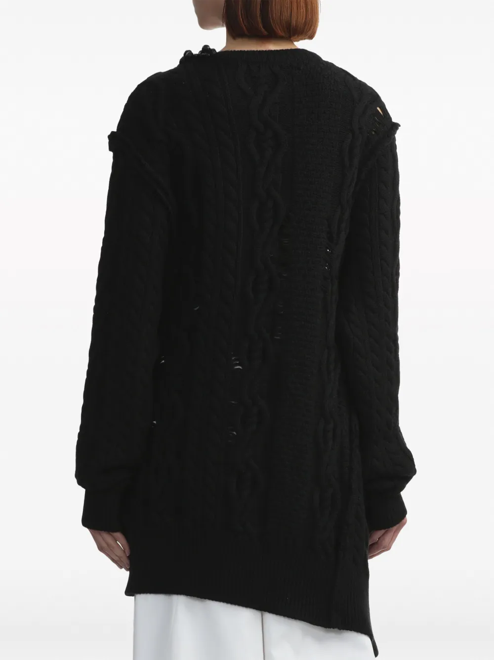 Simone Rocha Black Beaded Sweater In Black