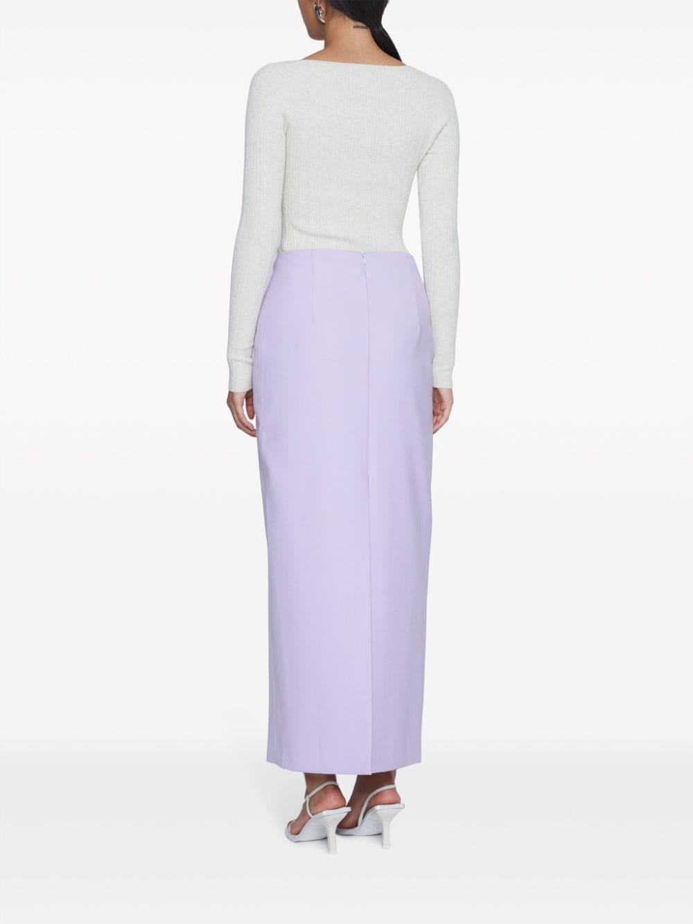 Shop Anna Quan Nadia Zip-up Maxi Skirt In Purple