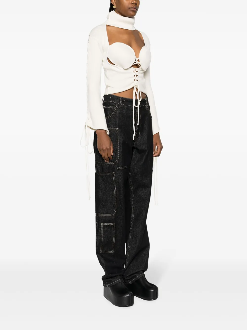 Julfer X-tina Knitted Top In White