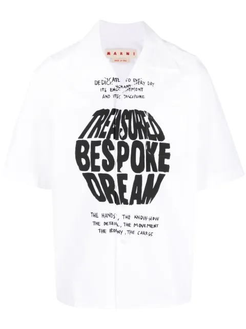 Marni text-print cotton shirt