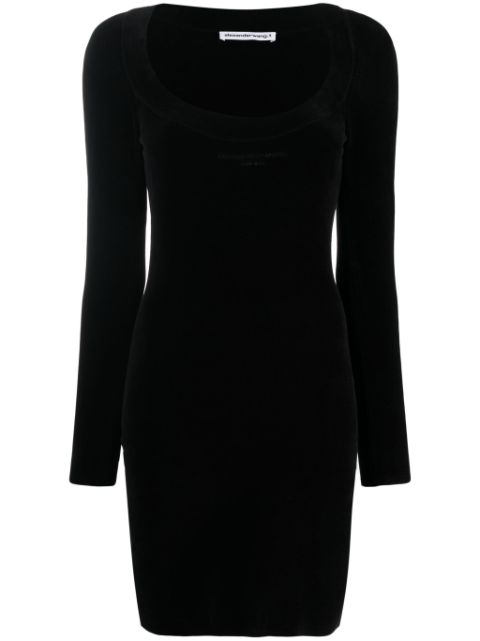 Alexander Wang logo-embroidered scoop-neck minidress Women