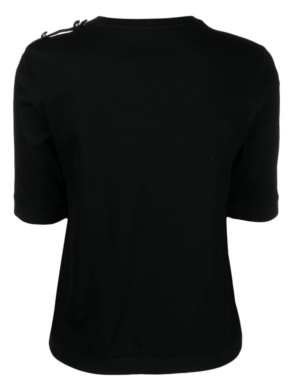 Shop Fay Epaulettes-detailed Piqué-weave T-shirt In Black