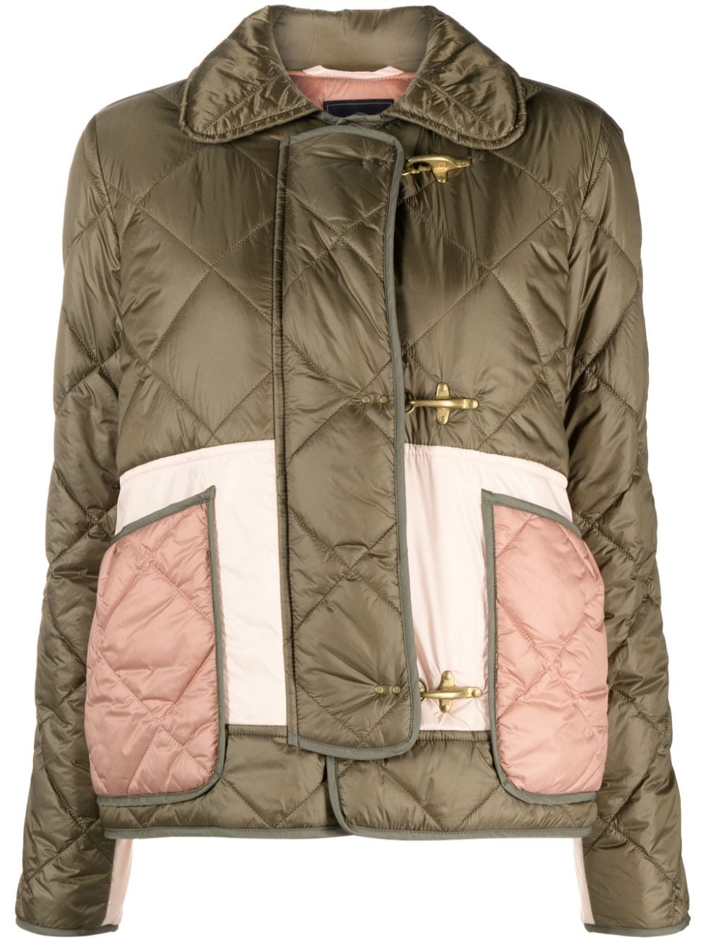 Shop Fay Panelled Padded Jacket In Grün