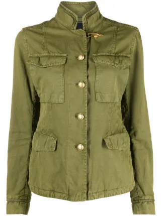 Fay Sahariana Canvas Military Jacket Green FARFETCH AE