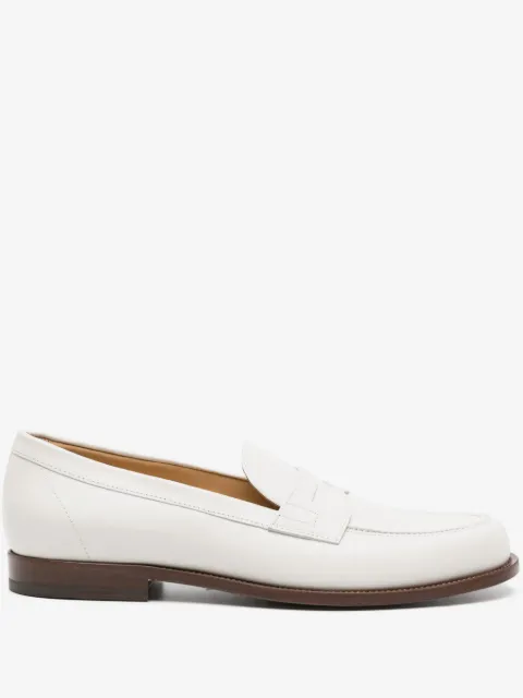 Scarosso penny-slot leather loafers