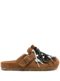 Scarosso Gea tasseled suede mules - Brown