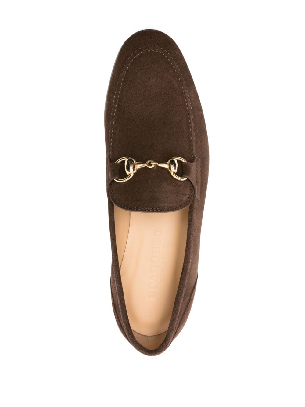 Shop Scarosso Horsebit-detail Suede Loafers In Brown