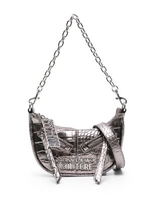 Versace Jeans Couture logo plaque embossed crocodile Crossbody Bag