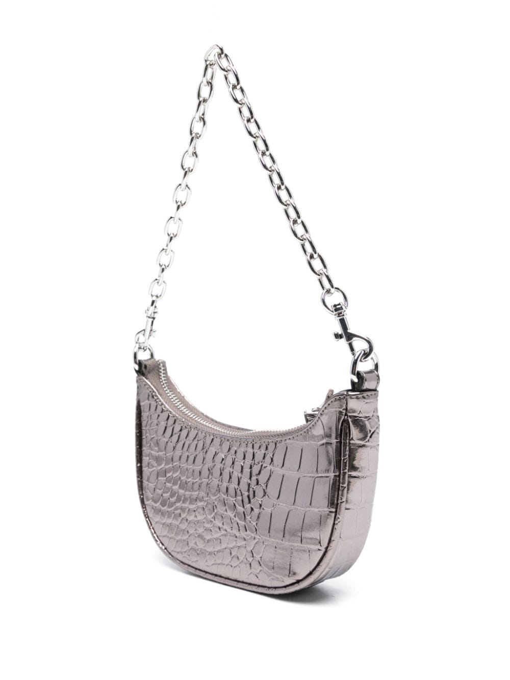 Versace Jeans Couture Tas met krokodillenleer-reliëf Zilver