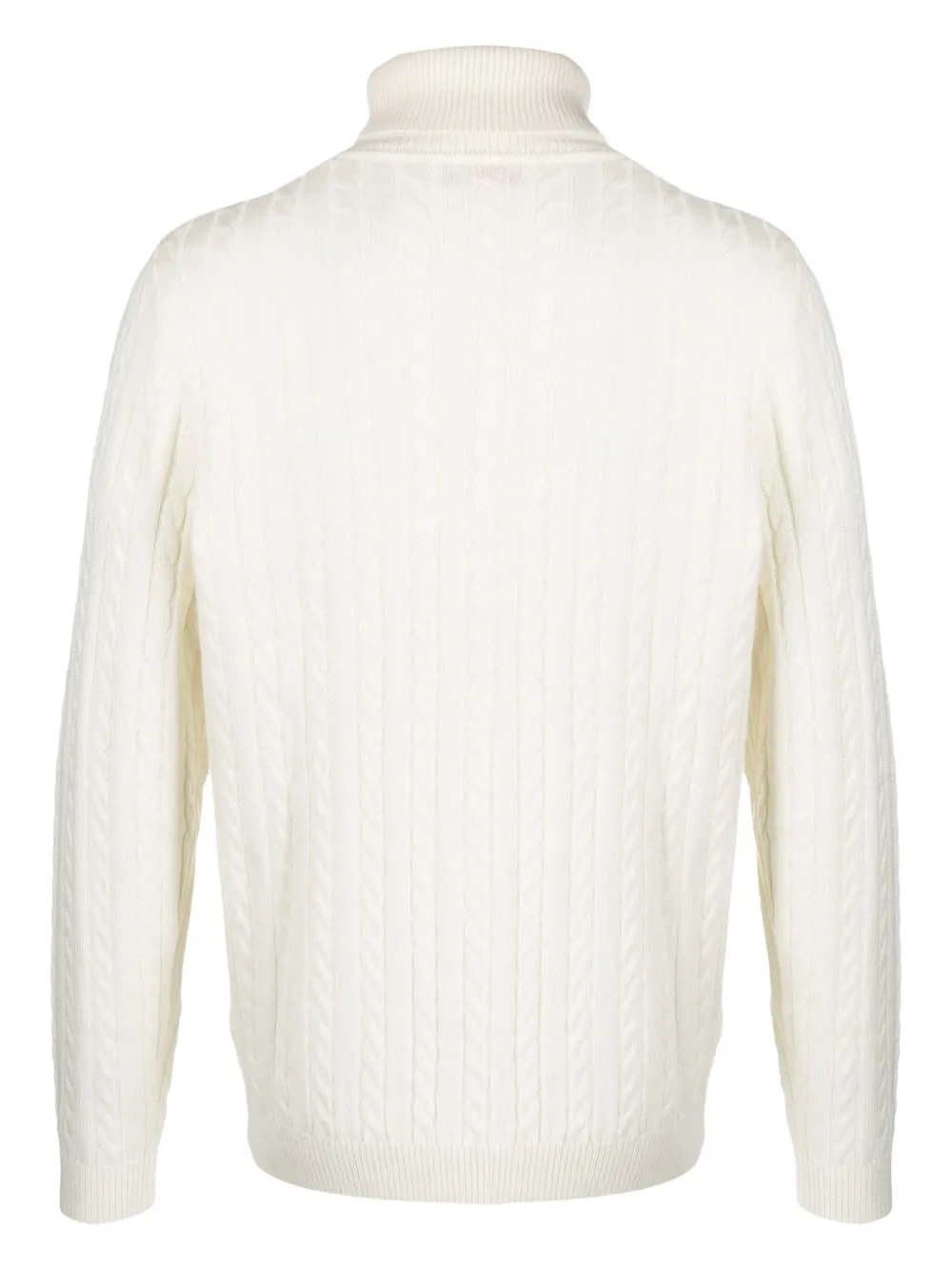 Sun 68 logo-embroidered cable-knit jumper - Wit