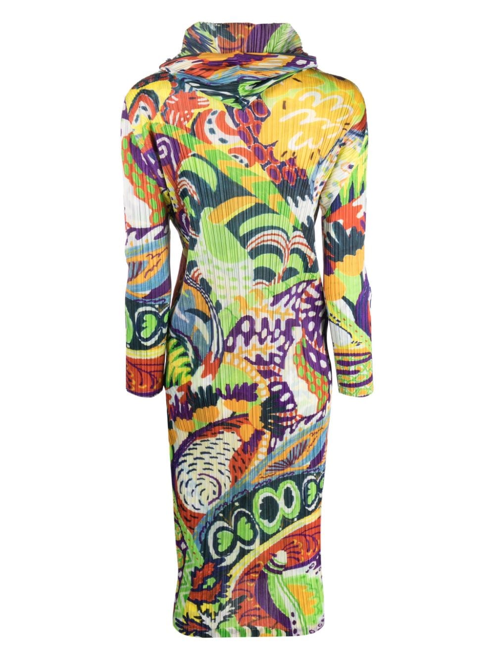 Pleats Please Issey Miyake Midi-jurk met abstracte print Wit