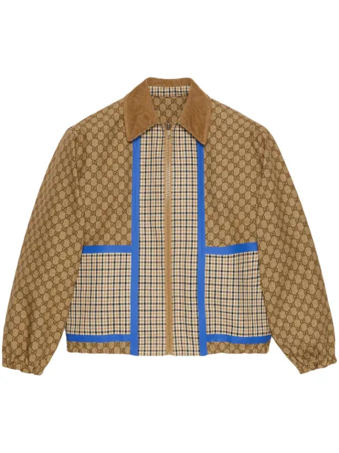 Gucci GG-Canvas checked reversible cotton jacket