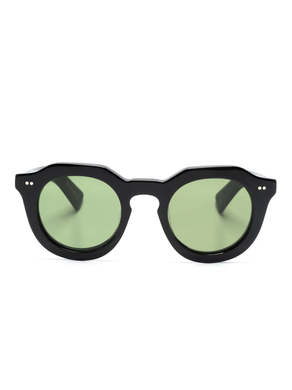 Lesca Toro Round-frame Sunglasses In Black