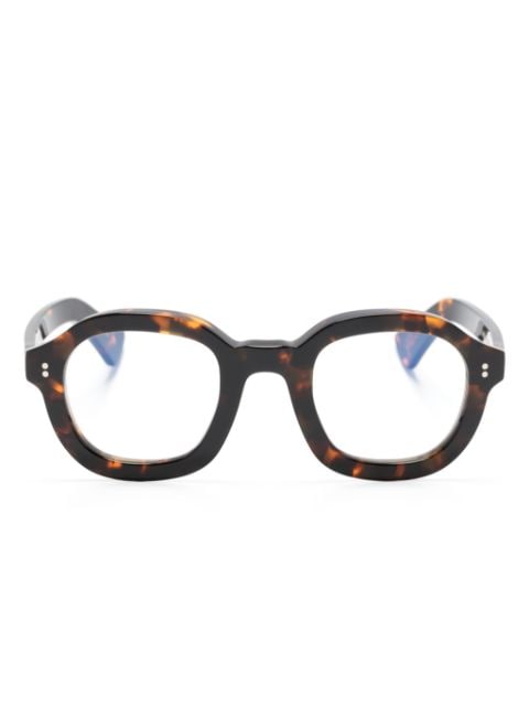 Lesca tortoiseshell-effect round-frame glasses