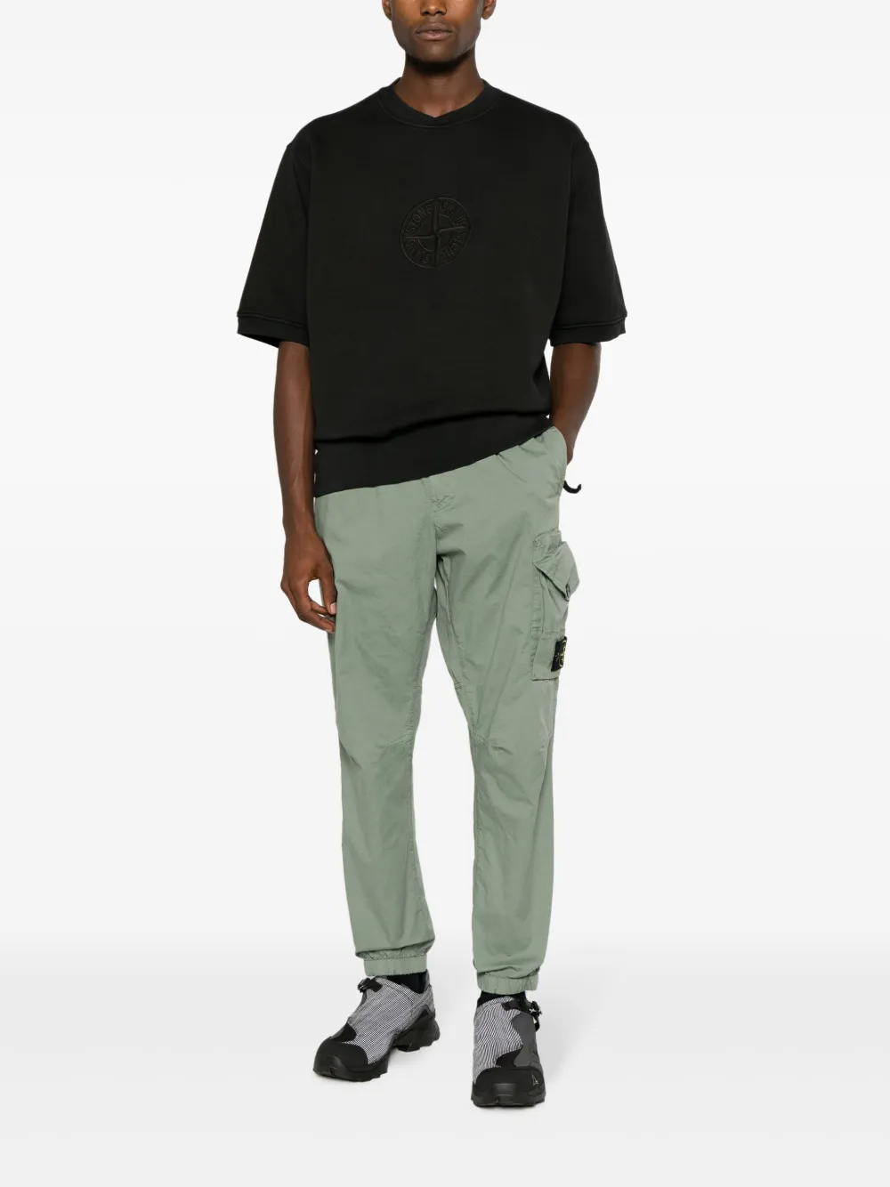 Stone Island Compass logo-patch cargo trousers - Groen