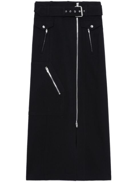 Juun.J high-waisted zipped midi skirt