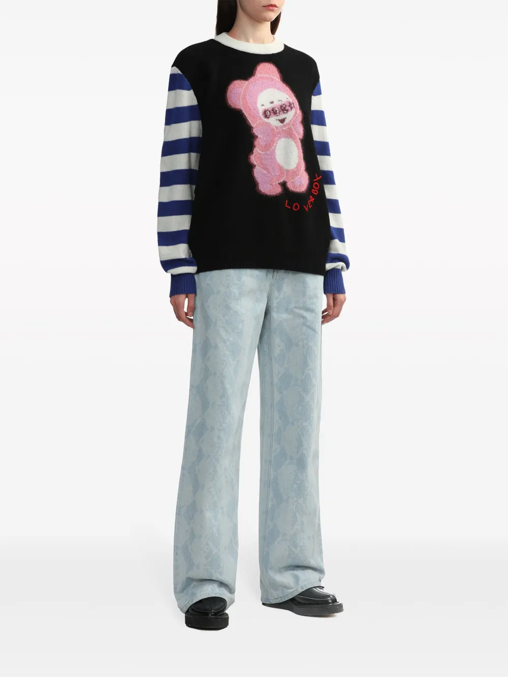 Charles Jeffrey Loverboy Cute Gromlin intarsia-knit jumper - Zwart