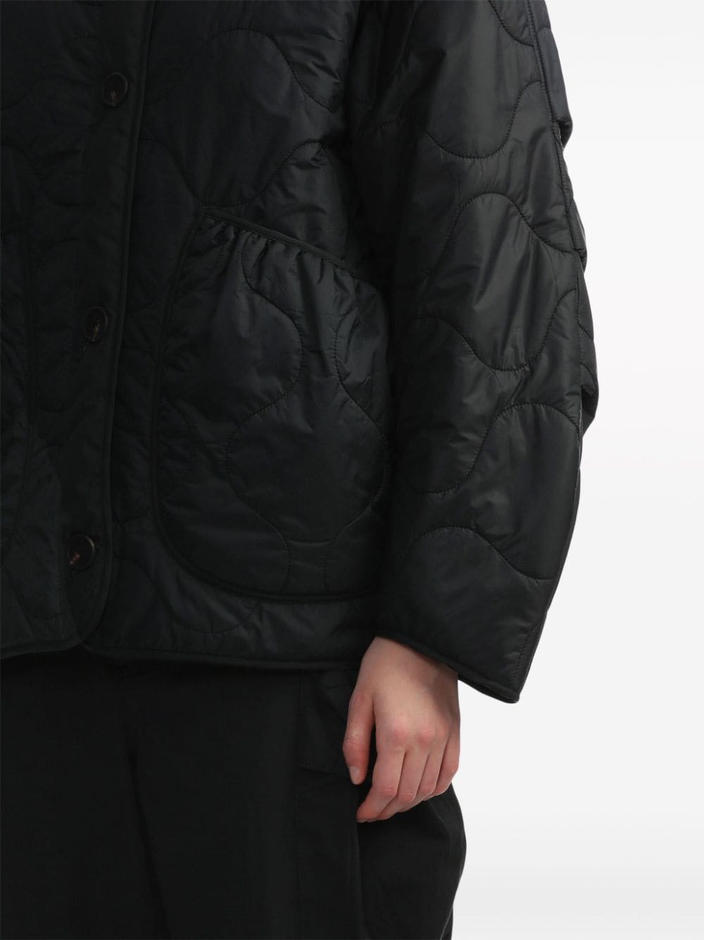 Shop Marfa Stance Reversible Quilted Shirt Jacket In Black
