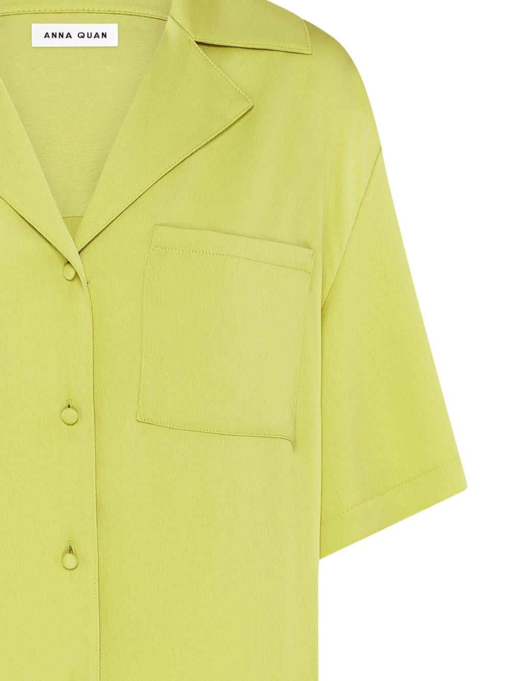 Shop Anna Quan Mason Short-sleeve Satin Shirt In Yellow
