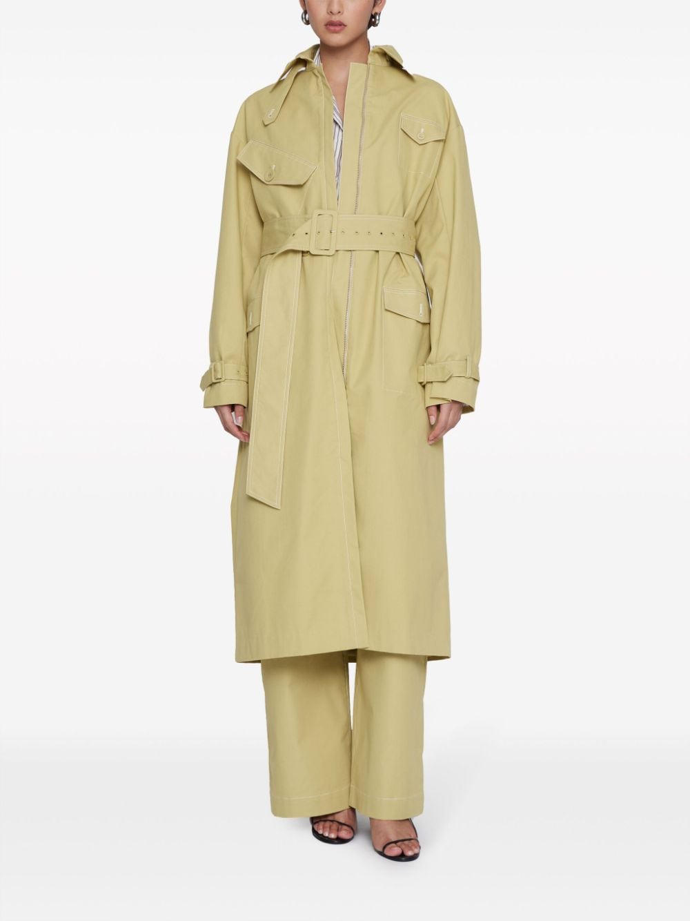 Shop Anna Quan Spencer Belted Trenchcoat In Neutrals