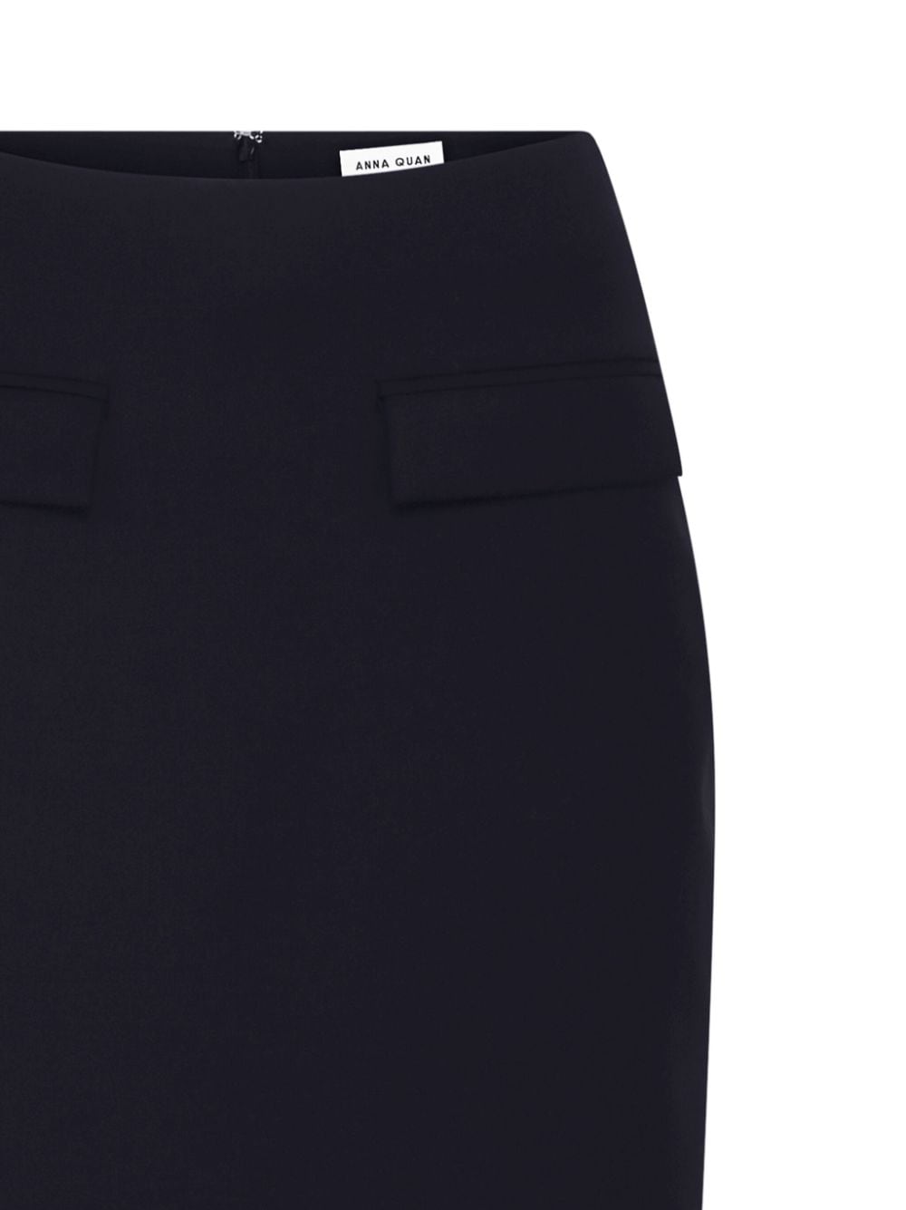 Shop Anna Quan Nadia Wool-blend Tailored Maxi Skirt In Black