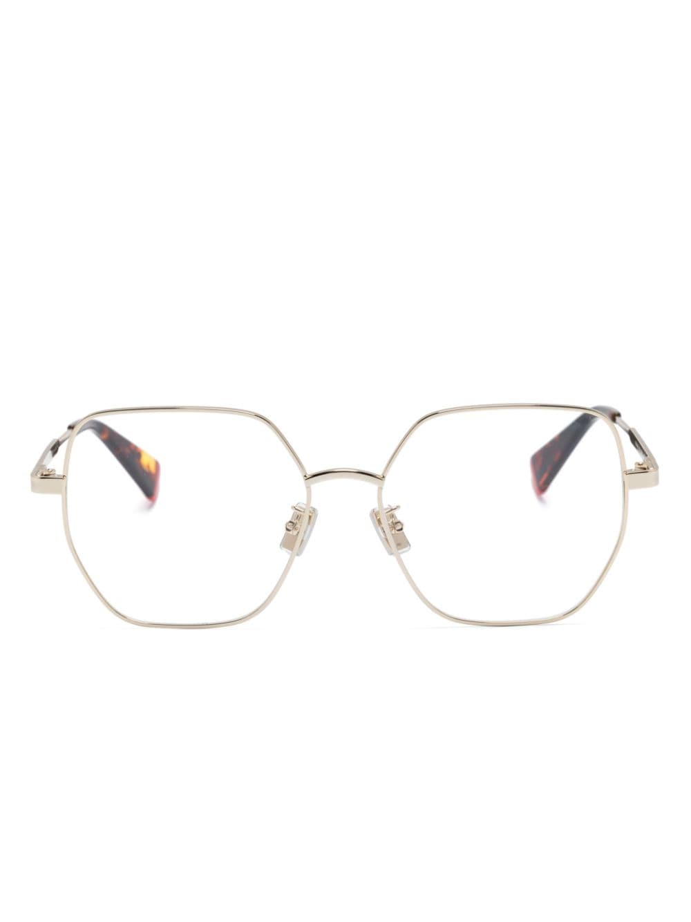 kenzo lunettes de vue carrées à logo gravé - or