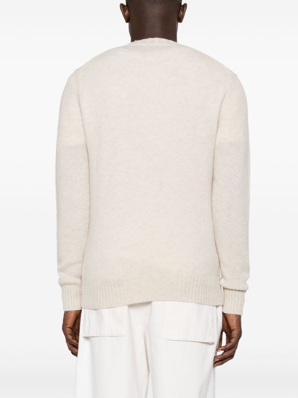 Shop Ballantyne Fine-knit Wool Jumper In Neutrals