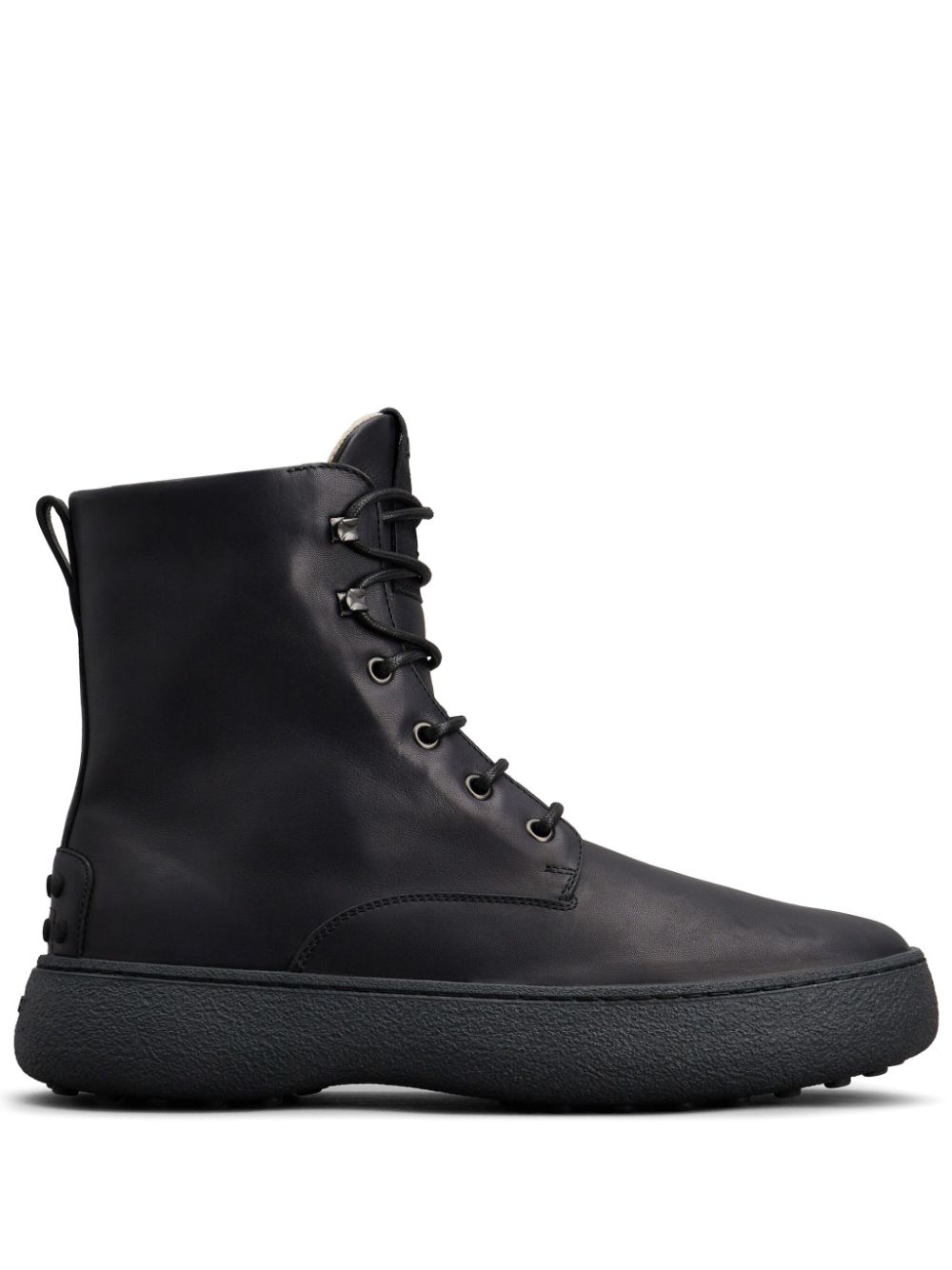 Tod's Logo-debossed Leather Boots In Black